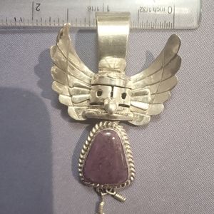 SPECTACULAR STERLING SILVER hand made Thunderbird pendant